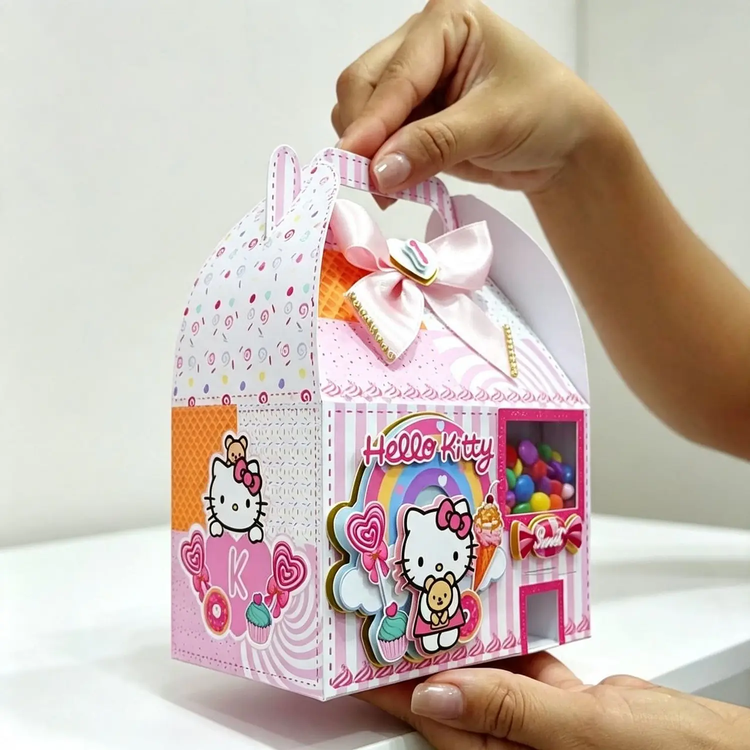 Arquivo Caixa Lancheira Com Dispenser Hello Kitty - Pdf e Studio 2