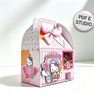 Arquivo Caixa Lancheira Com Dispenser Hello Kitty - Pdf e Studio