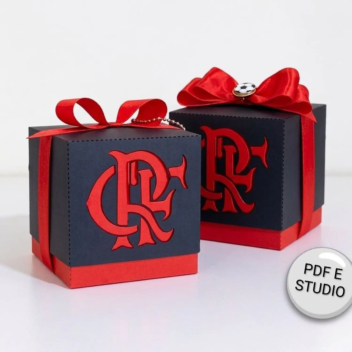Arquivo Caixa Cubo Flamengo - De Cor + Molde Limpo - Pdf e Studio