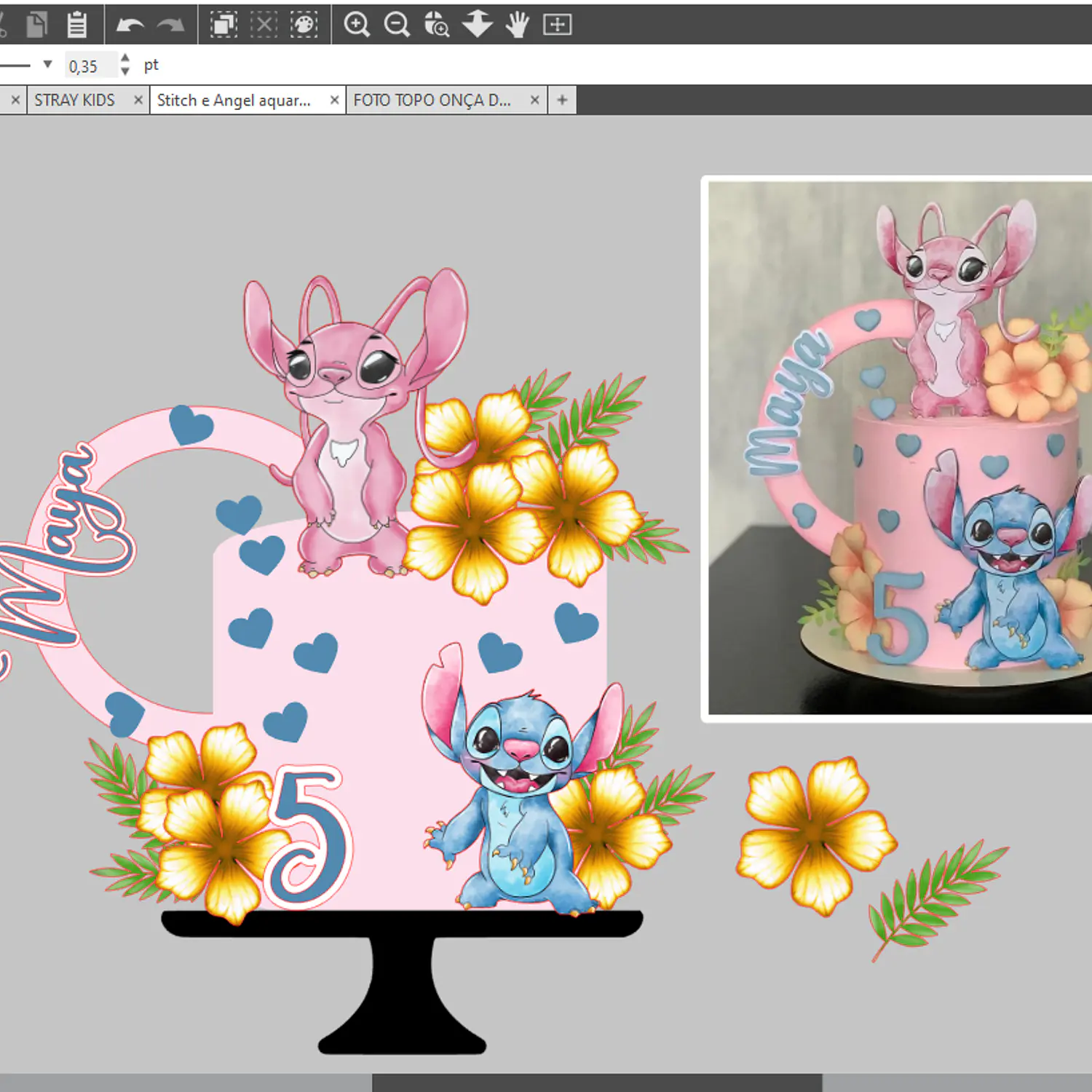 Arquivo Topo Stitch e Angel Flor Realista 1