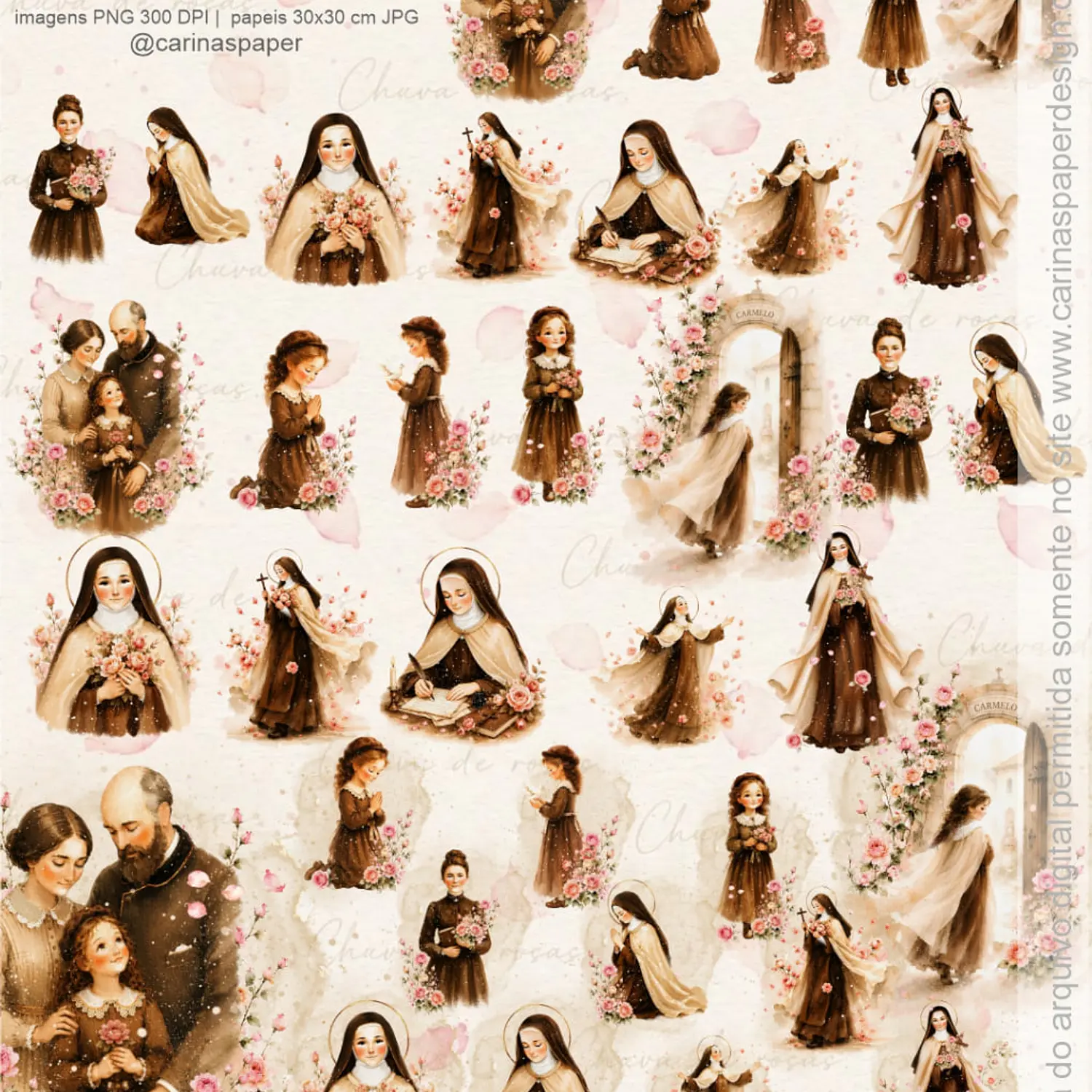 Kit Digital Santa Teresinha - Carinas Paper 2