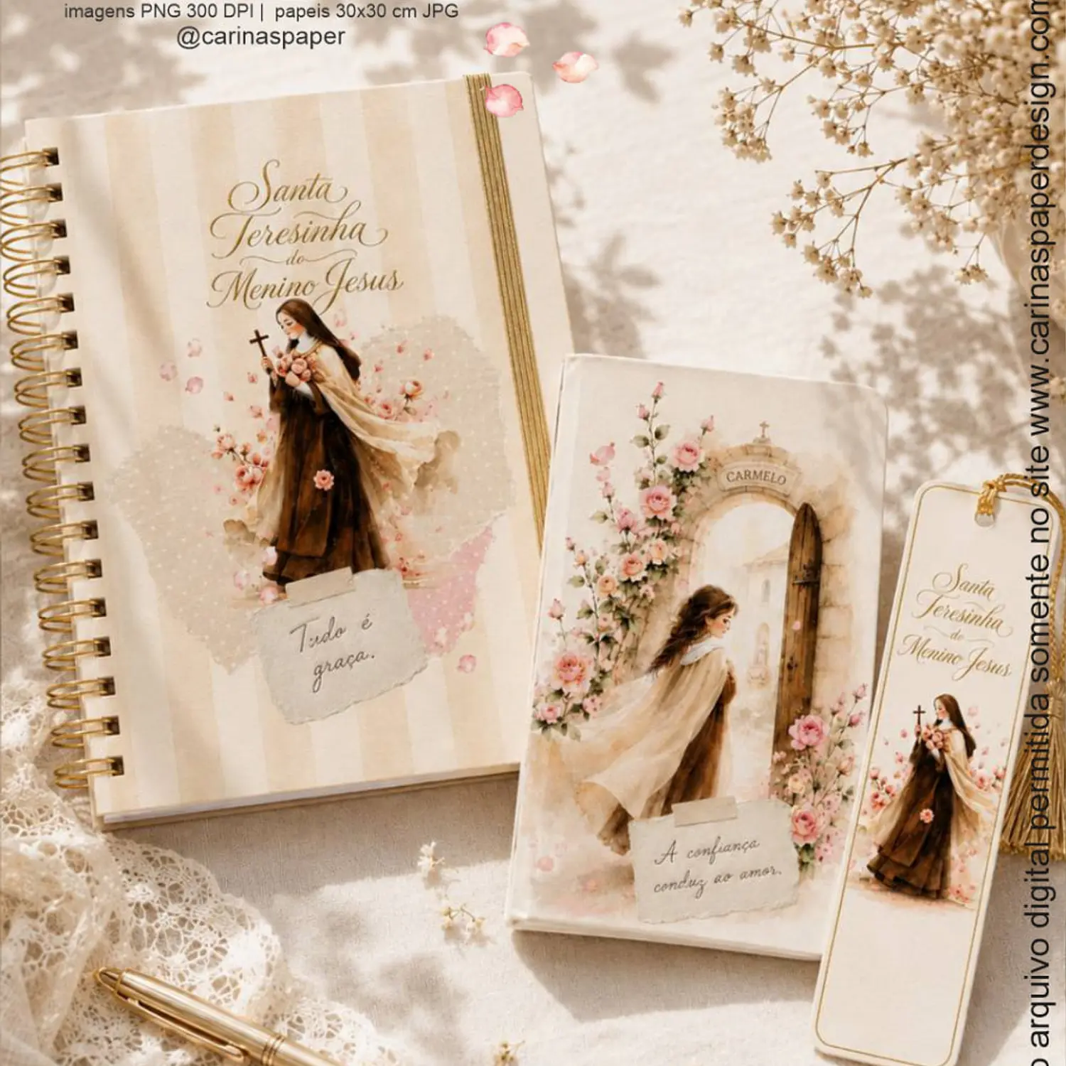 Kit Digital Santa Teresinha - Carinas Paper 6