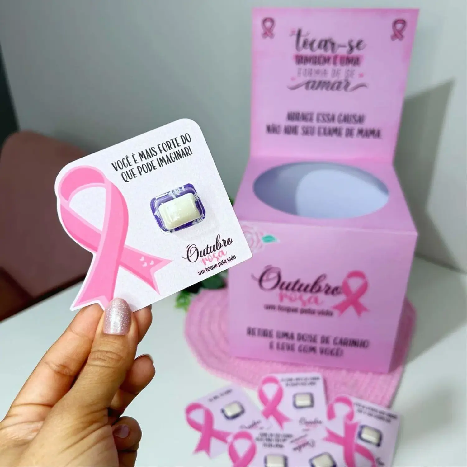 Arquivo Caixa Interativa Com Card Outubro Rosa - Pdf e Studio 3