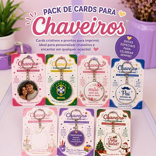 Arquivo Digital Pack Arte Card Para Chaveiro - Pdf