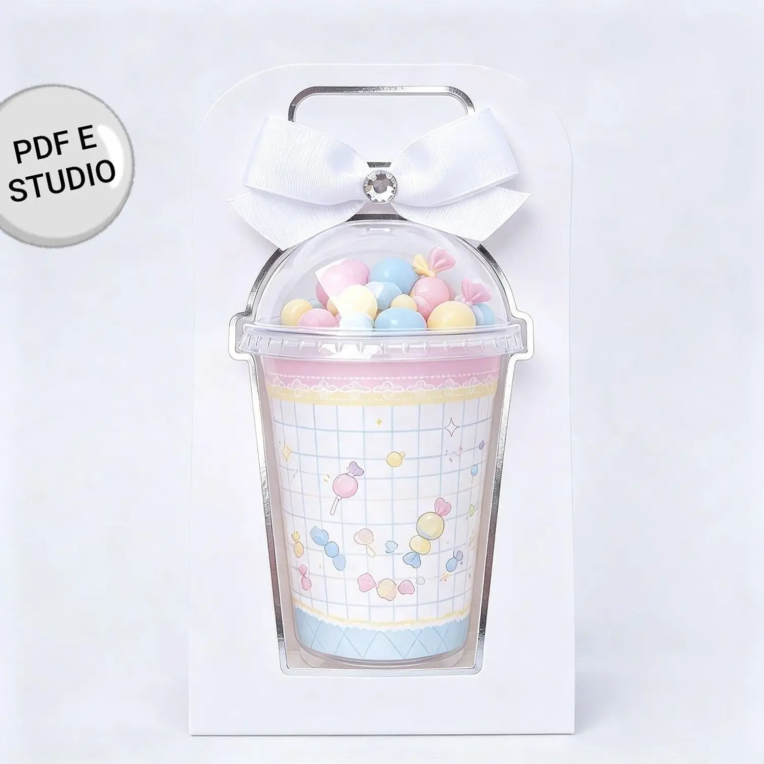 Arquivo Caixa Copo da Felicidade 500ml - Molde Limpo - Pdf e Studio