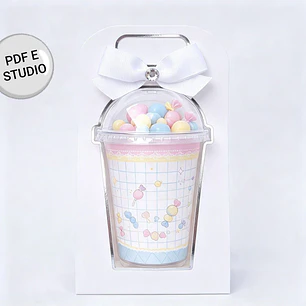 Arquivo Caixa Copo da Felicidade 500ml - Molde Limpo - Pdf e Studio