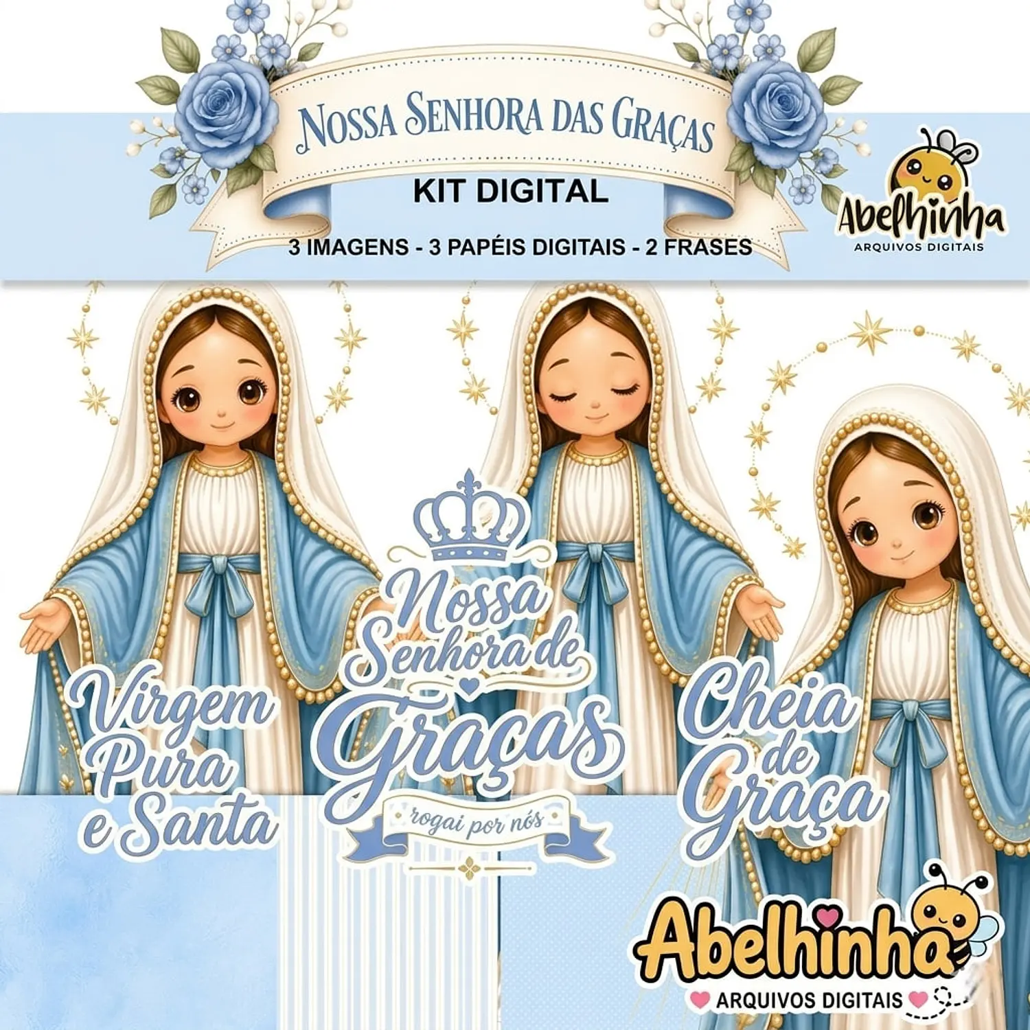 Kit Digital Nossa Senhora Das Graças - Png - Abelhinha