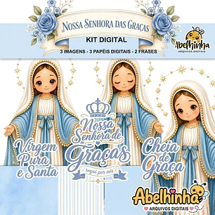 Kit Digital Nossa Senhora Das Graças - Png - Abelhinha