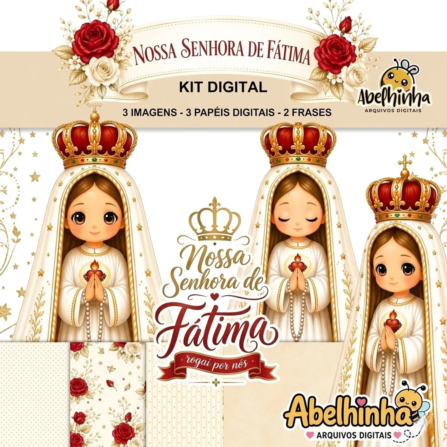 Kit Digital Nossa Senhora De Fátima - Png - Abelhinha
