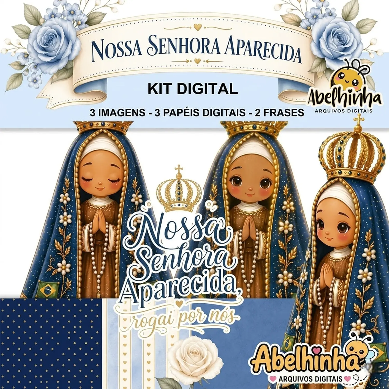 Kit Digital Nossa Senhora Aparecida - Png - Abelhinha