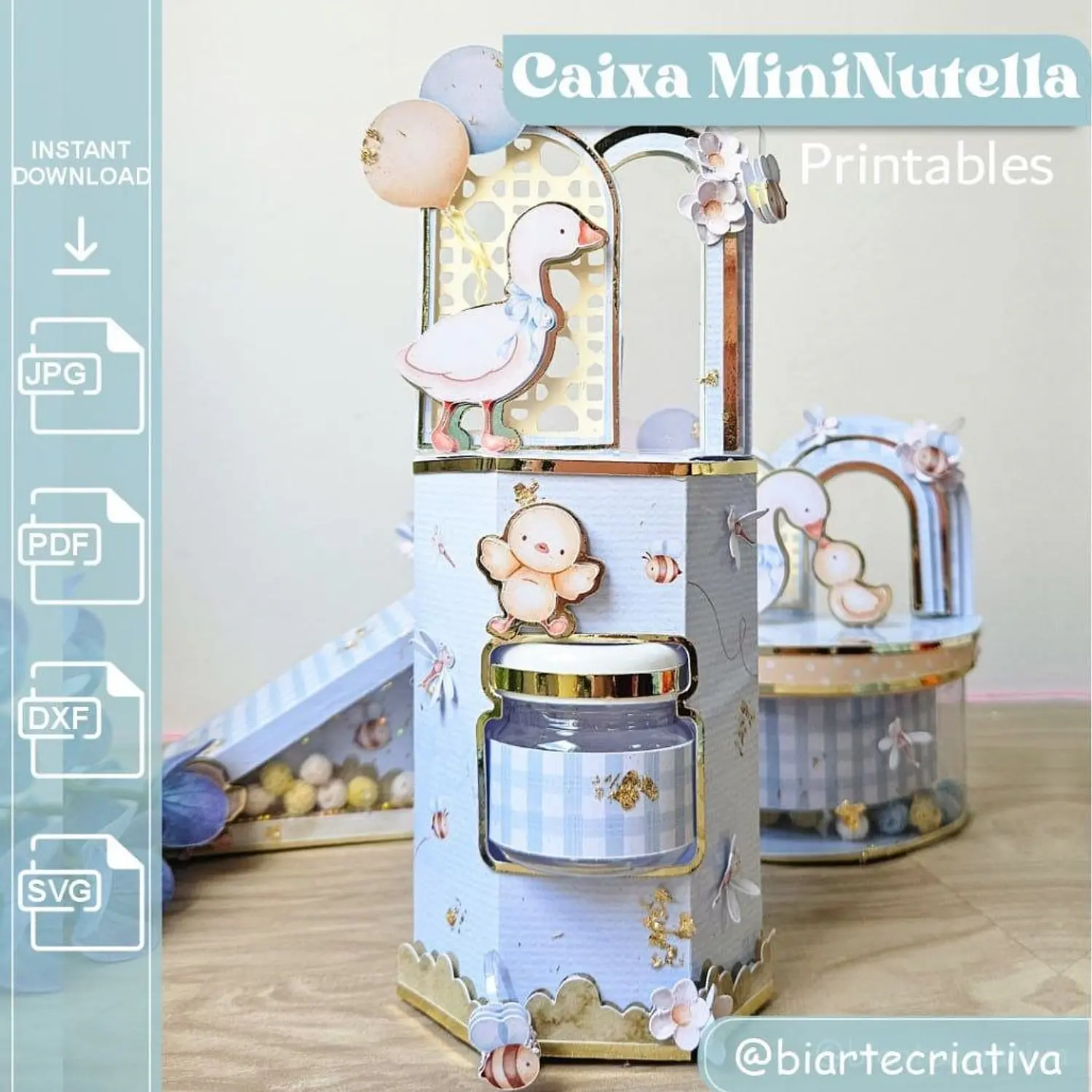 Arquivo Trio Caixas De Luxo - Patinho Baby - Tons Pastéis - Chá de Bebê 2