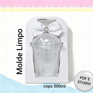 Arquivo Caixa Copo Bolha 500ml - Molde Limpo - Pdf e Studio 