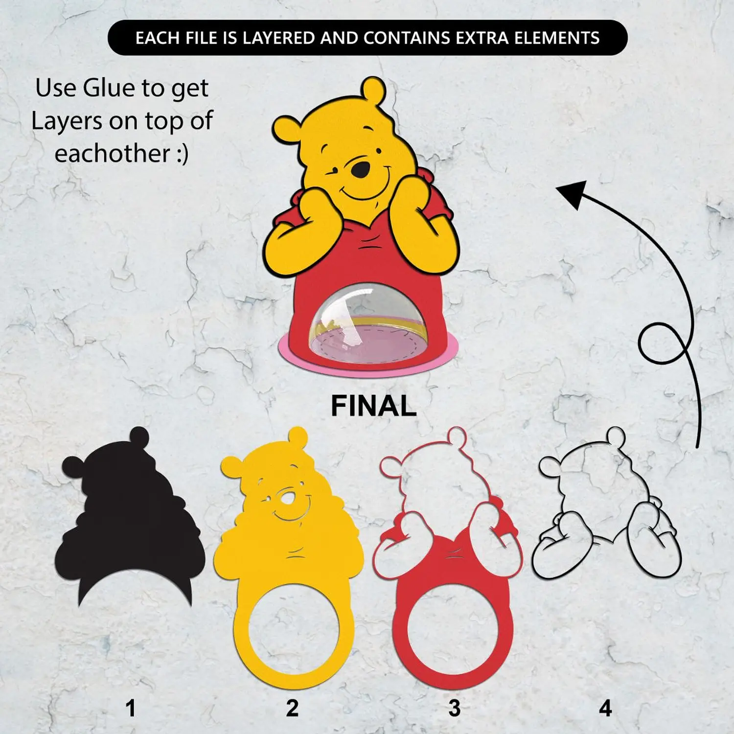 Arquivo Kit Cúpulas Porta Doces Ursinho Pooh e Amigos 4