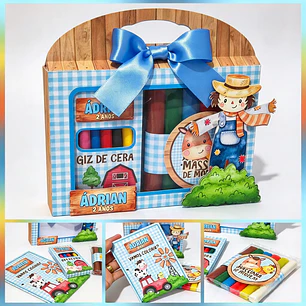 Arquivo Caixa Diversão - Kit Atividades Pintura Fazendinha - Pdf e Studio