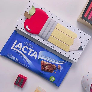 Arquivo Caixa Lápis Maçã Para Barra De Chocolate - Molde Limpo