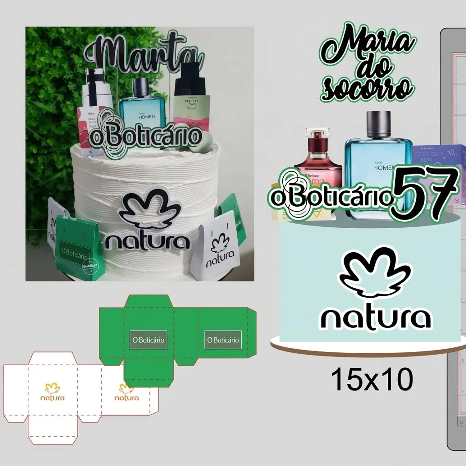 Arquivo Topo Natura e Boticário Com Embalagens 3D - Studio