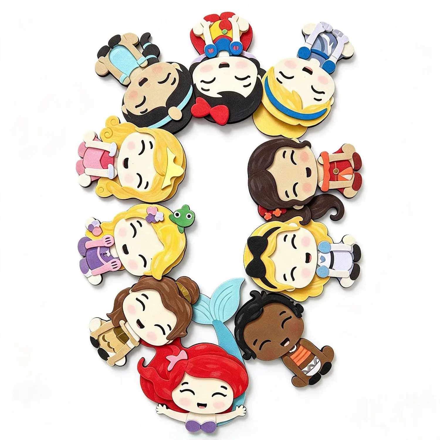 Arquivo kit 10 Princesas Baby Para Topo De Bolo - Camadas - Pdf e Svg 1