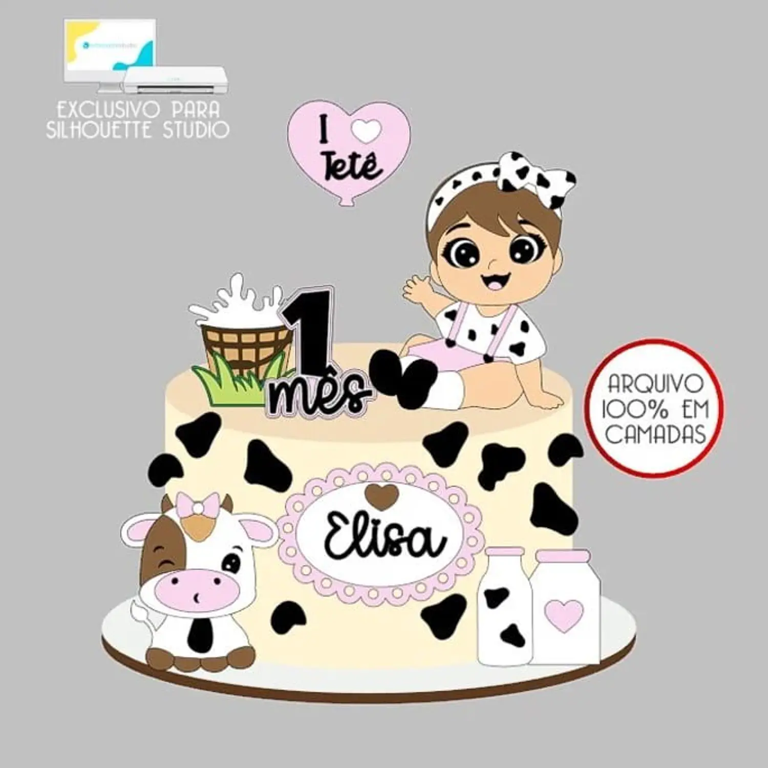 Arquivo Topo Vaquinha Bebê Menina Eu Amo Tetê 2