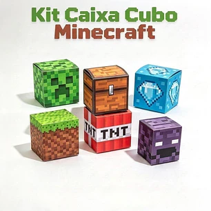 Arquivo Kit Caixa Cubo Minecraft - Pdf e Studio