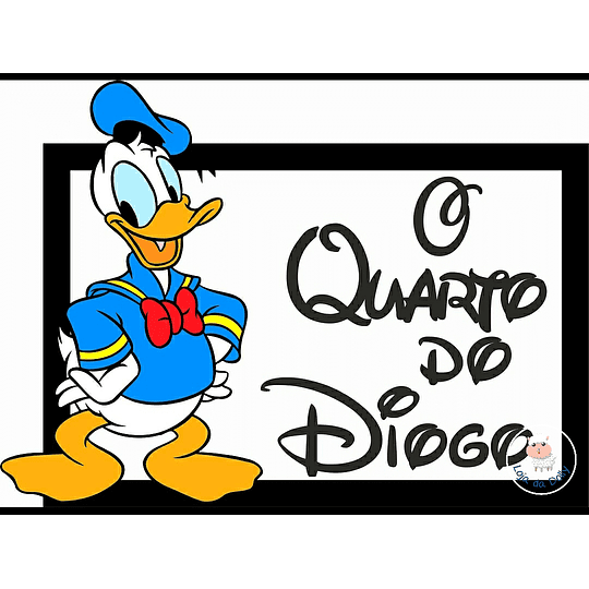 Placa DONALD RECTANGULAR Quarto Porta Personalizada (várias opções)