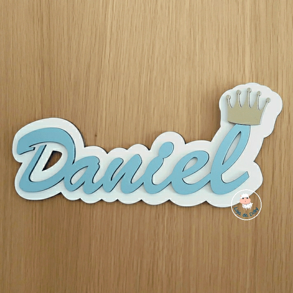 Placa NOME COROA Quarto Porta Personalizada 1