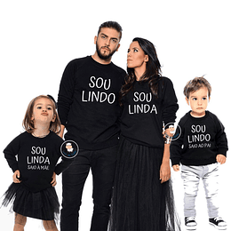 Sweat com Capuz LINDA/LINDO (várias opções) - Criança e Adulto