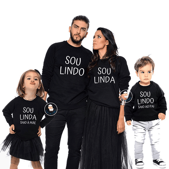 Sweat com Capuz LINDA/LINDO (várias opções) - Criança e Adulto