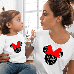 T-shirt MICKEY E MINNIE PUZZLE - Criança e Adulto