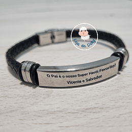 Pulseira SUPER HERÓI FAVORITO Personalizada (várias opções - aço e pele) - Adulto 