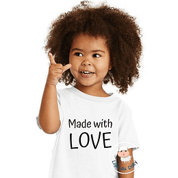 T-shirt MADE WITH LOVE  (várias opções) - Criança e Adulto