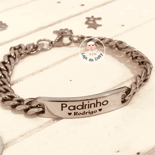 Pulseira PARENTESCO Personalizada (várias opções - aço) - Adulto