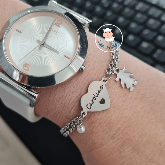 Pulseira CORAÇÃO Personalizada por ti (aço) - Adulto 