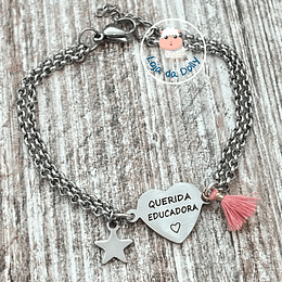 Pulseira CORAÇÃO (mod. 2) Personalizada por ti (aço) - Adulto