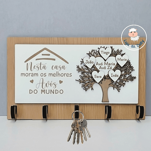 Chaveiro de Parede NESTA CASA Personalizado (várias opções)