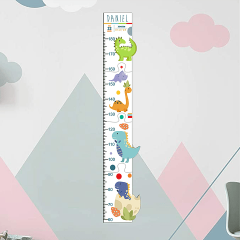 Régua Crescimento DINOSSAUROS Personalizada