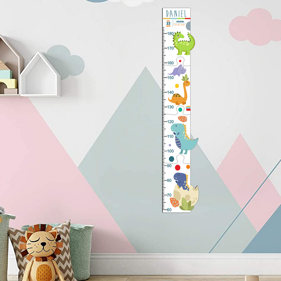 Régua Crescimento DINOSSAUROS Personalizada 2