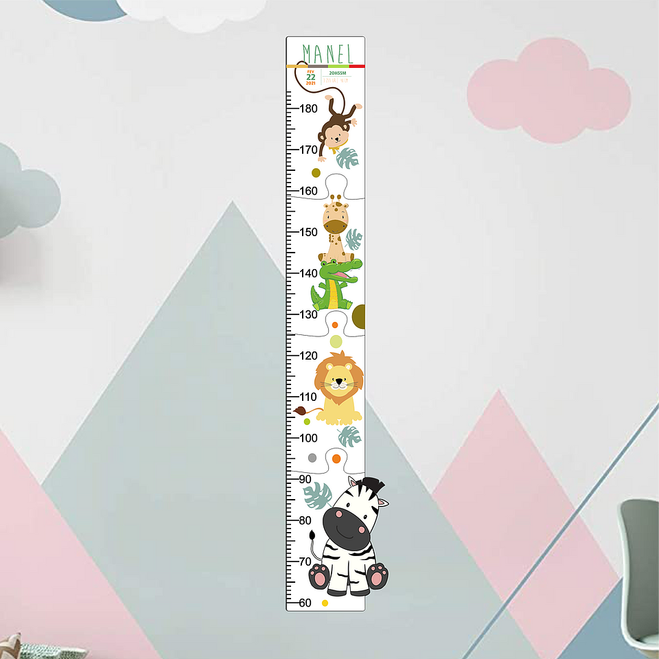 Régua Crescimento ZOO Personalizada 1