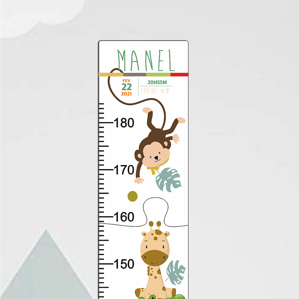 Régua Crescimento ZOO Personalizada 2