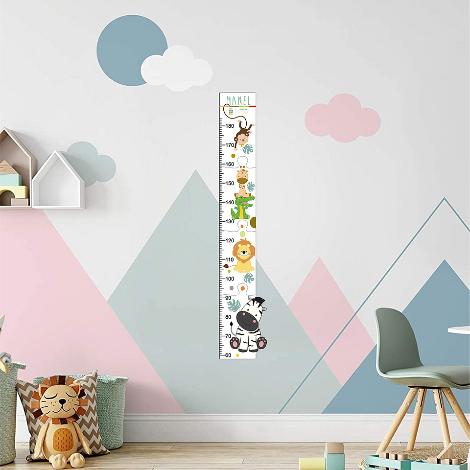 Régua Crescimento ZOO Personalizada 3