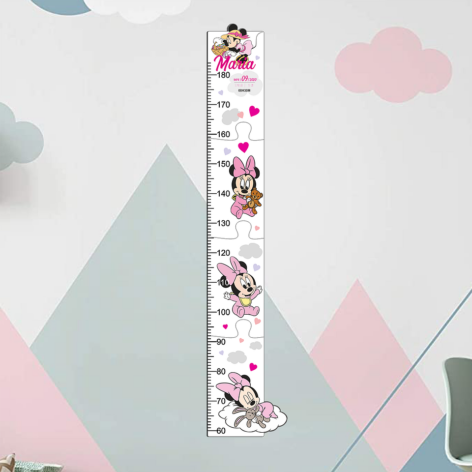 Régua Crescimento MINNIE Personalizada 1
