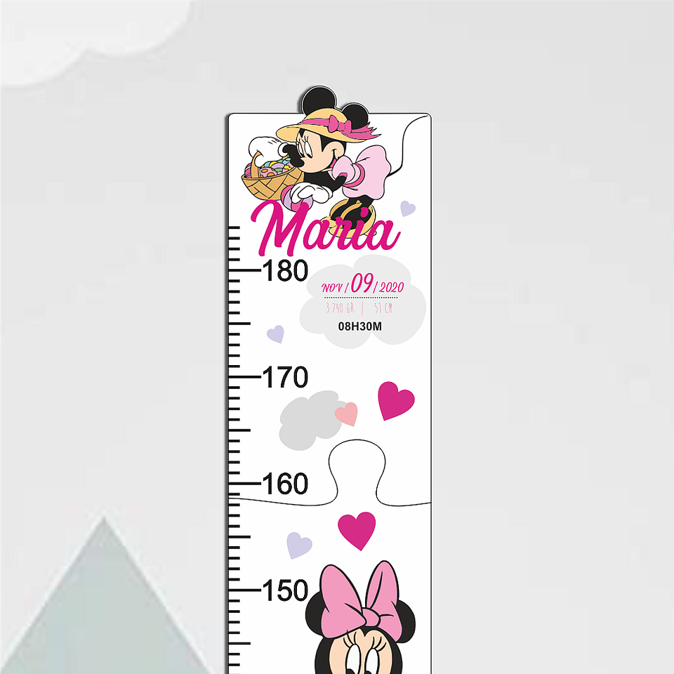 Régua Crescimento MINNIE Personalizada 2