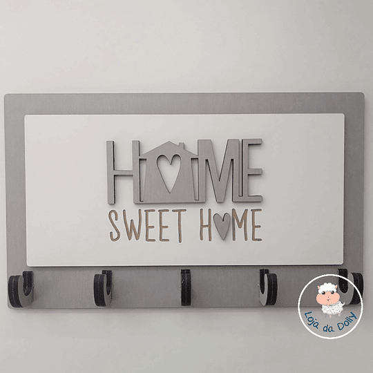 Chaveiro de Parede HOME SWEET HOME (várias opções)