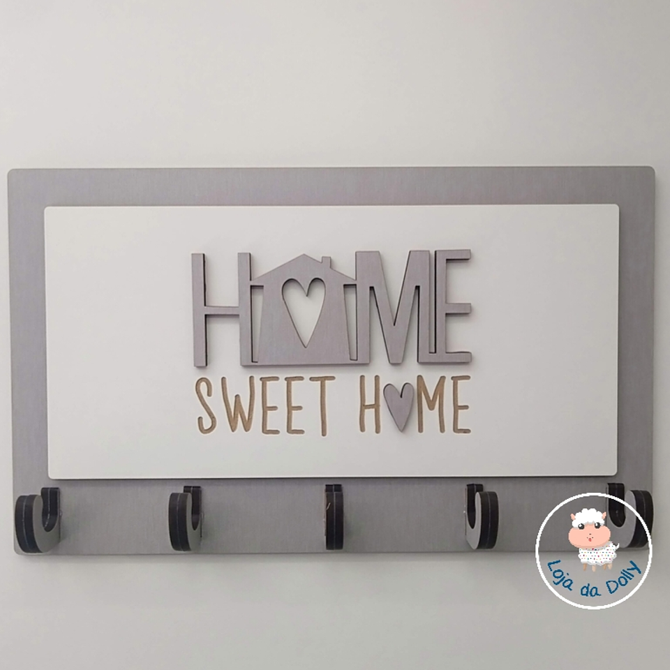Chaveiro de Parede HOME SWEET HOME  Personalizado (várias opções) 1