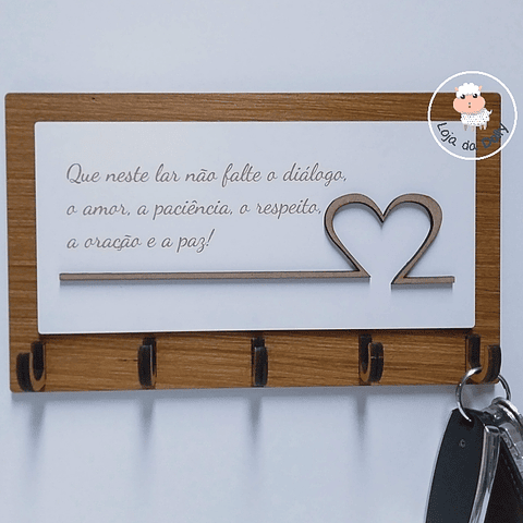 Chaveiro de Parede CORAÇÃO Personalizado (várias opções)