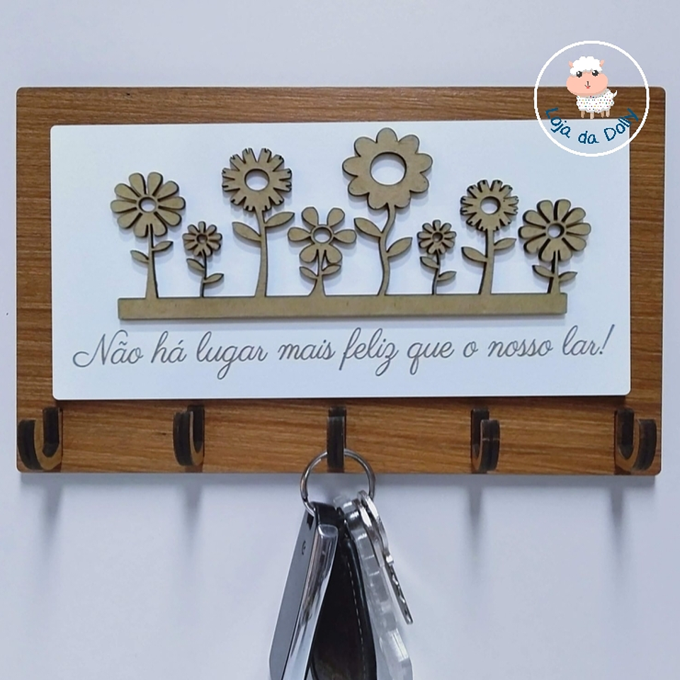 Chaveiro de Parede FLORES 2 (várias opções) 1