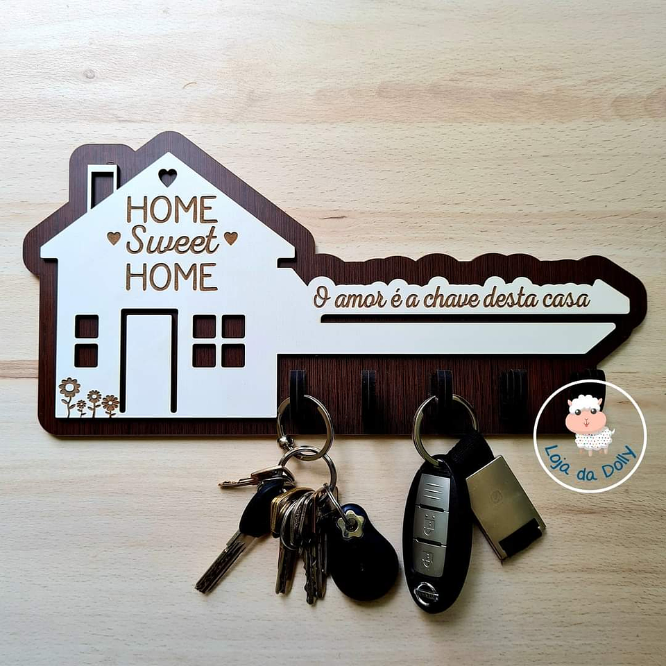 Chaveiro de Parede HOME SWEET HOME Personalizado (várias opções) 2