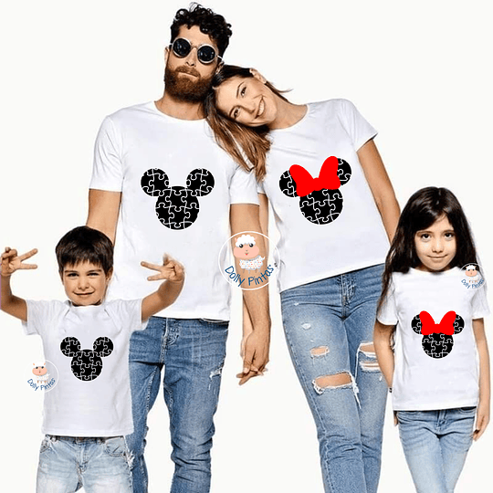 T-shirt MICKEY E MINNIE PUZZLE - Criança e Adulto