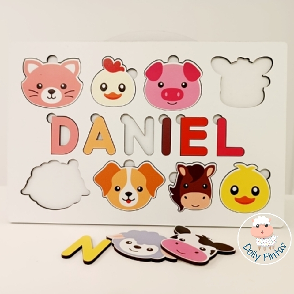 Jogo Puzzle Educativo ANIMAIS DA QUINTA Personalizado 1