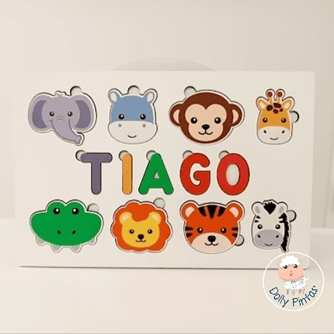 Jogo Puzzle Educativo ANIMAIS DA SELVA Personalizado