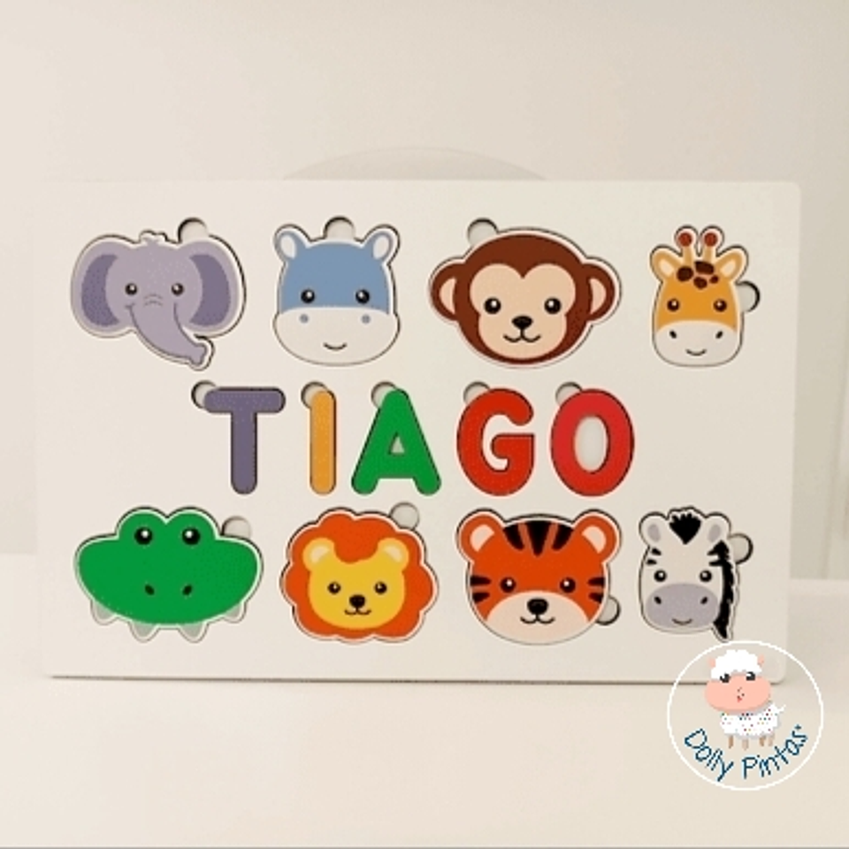 Jogo Puzzle Educativo ANIMAIS DA SELVA Personalizado 1